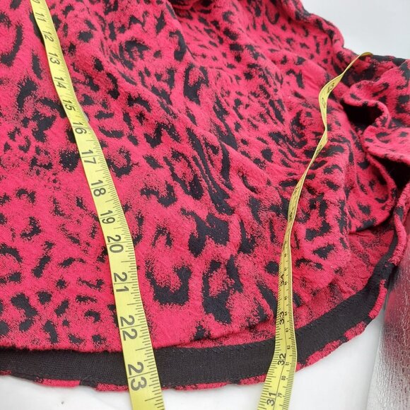 Chico's Womens Sweater Size 1 Medium Wild Poppy Animal Print Red Black - Picture 6 of 8